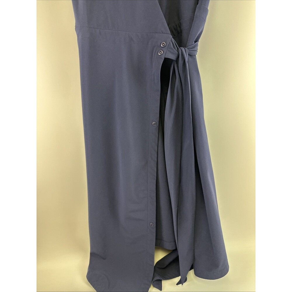 The Kosan Go Travel Wrap Dress Navy Short Sleeves Zip Pocket Adjustable Women XL - Picture 5 of 16